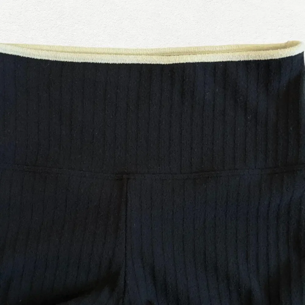 Montce Midi Bike Short in Black Cream Binded Terry Rib